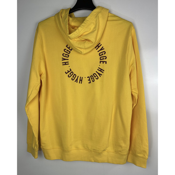 HYGGE Copenhagen Organic Cotton Men's Hoodie Yellow Scandinavian Pullover XL - Picture 2 of 9